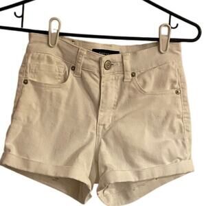 Aeropostale White Denim Cuffed Shorts Sz 00 Casual Layer Summer